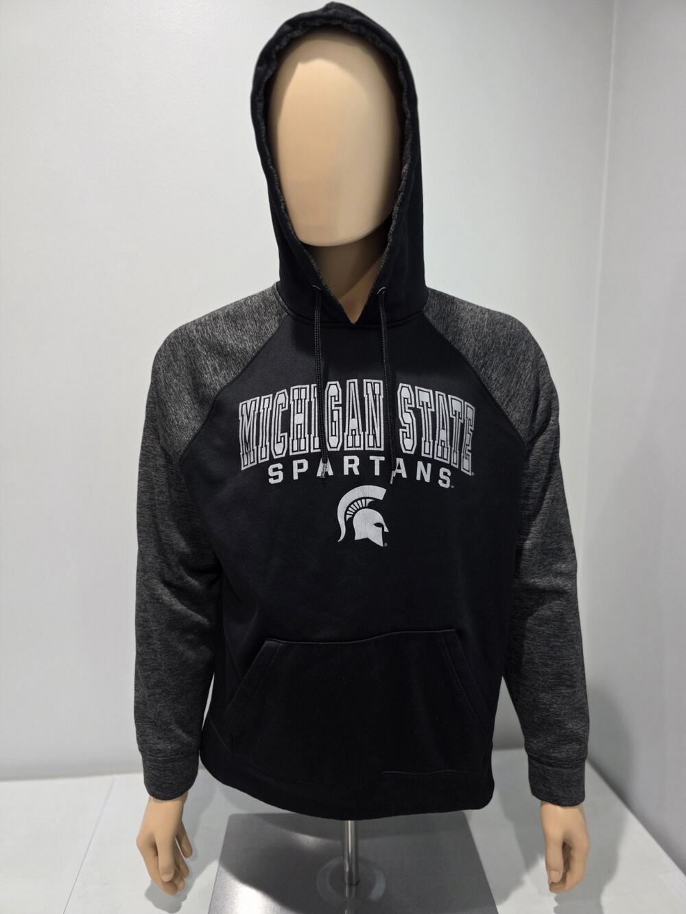 Colosseum Michigan State Spartans Mens L Pullover Hoodie Sweatshirt Black Gray